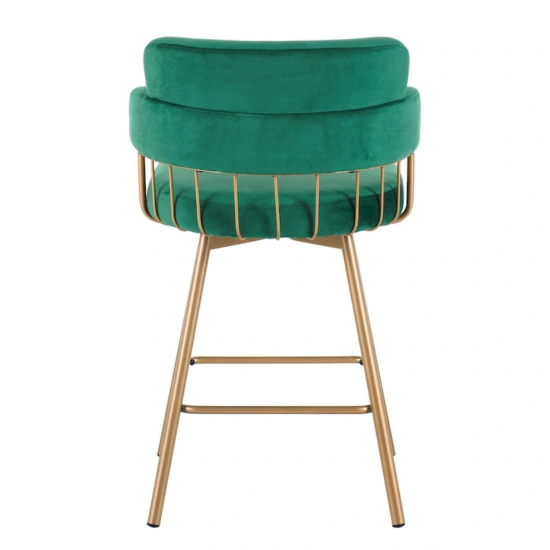 Tabourets de bar pivotants à 180° Christopher Knight Home Bremen 26 en velours avec pieds en métal (lot de 2)-15