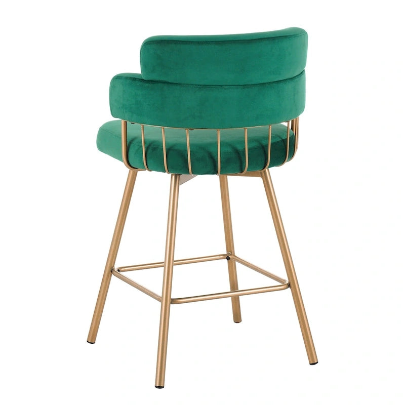 Tabourets de bar pivotants à 180° Christopher Knight Home Bremen 26 en velours avec pieds en métal (lot de 2)-17
