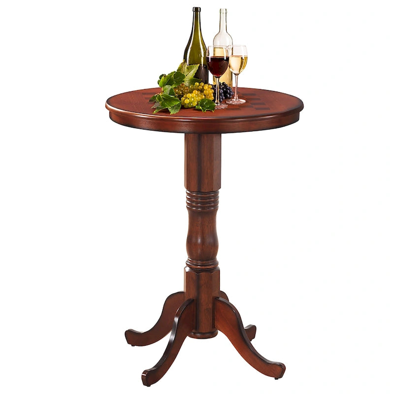 Table d'échecs ronde Gymax 42 pour bar/pub, style bistro vintage, avec plateau à damier - Voir les détails-11