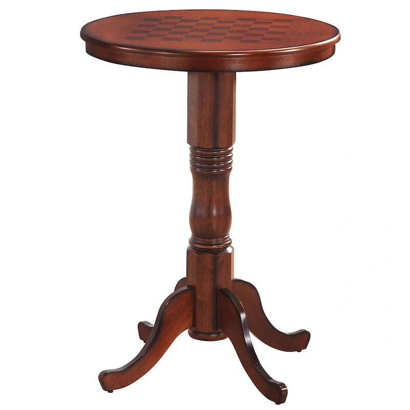 Table d'échecs ronde Gymax 42 pour bar/pub, style bistro vintage, avec plateau à damier - Voir les détails-9