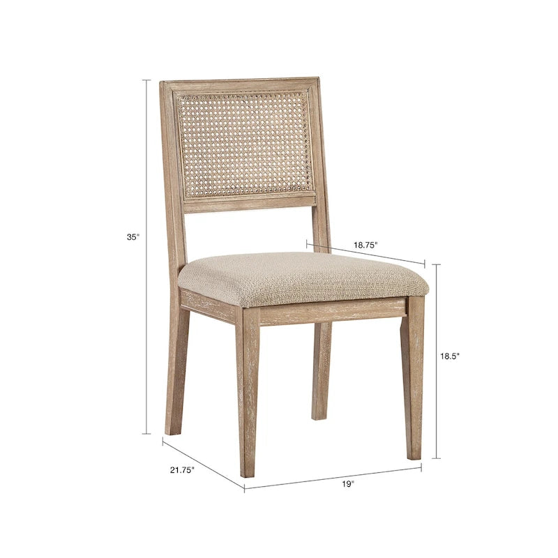 Ensemble de 2 chaises de salle à manger et chaises de cuisine de style campagnard