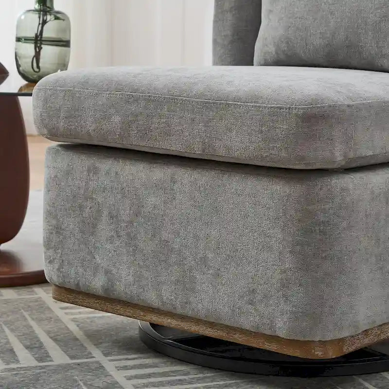 Fauteuil de bureau d'appoint en chenille à assise large (63,5 cm) avec piètement métallique pivotant à 360°-28