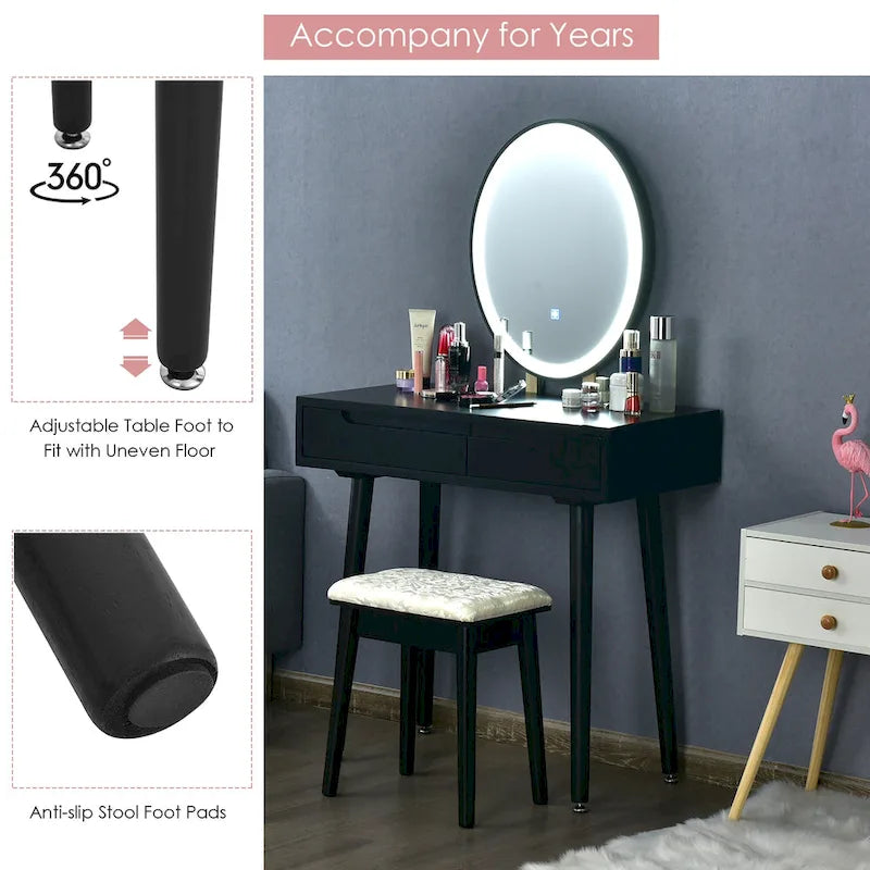 Coiffeuse Costway avec écran tactile et 3 modes d'éclairage - Voir les détails-4