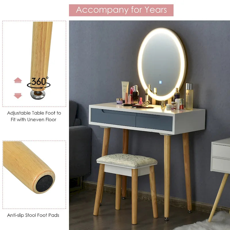 Coiffeuse Costway avec écran tactile et 3 modes d'éclairage - Voir les détails-10