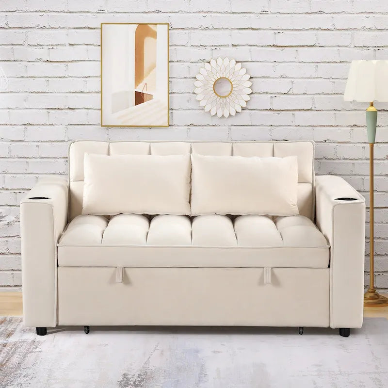 Canapé-lit multifonctionnel Roomfitters 58 4-en-1 avec porte-gobelet et port USB pour salon ou appartement-26