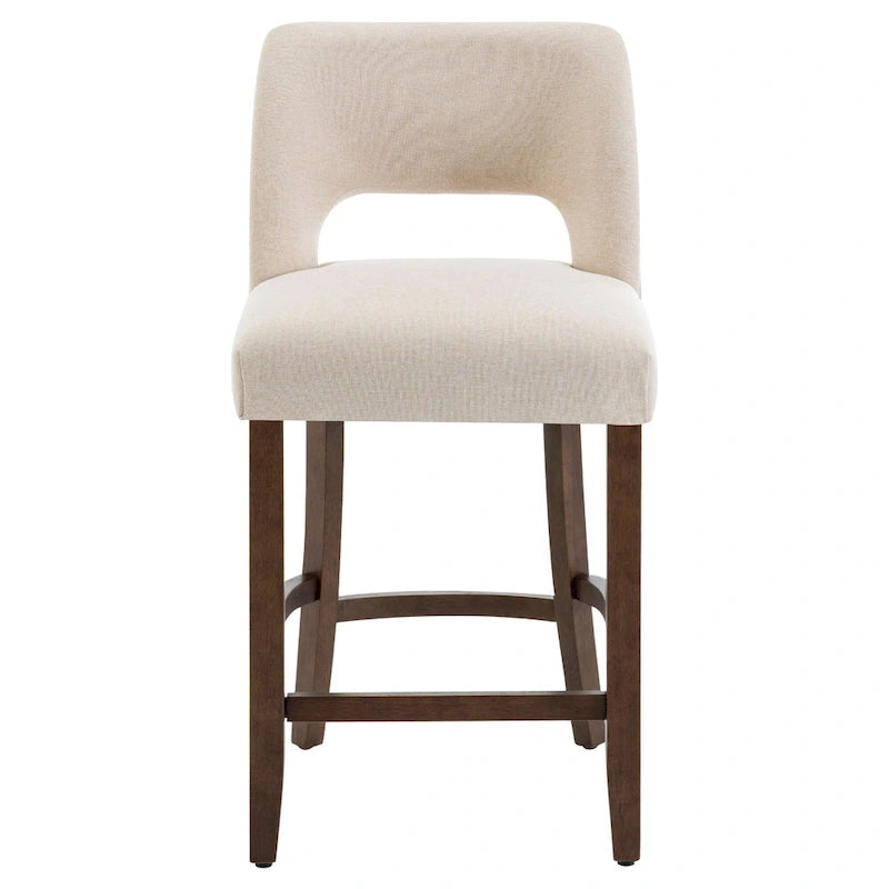 Ensemble de 2 tabourets de bar en bois avec repose-pieds-5