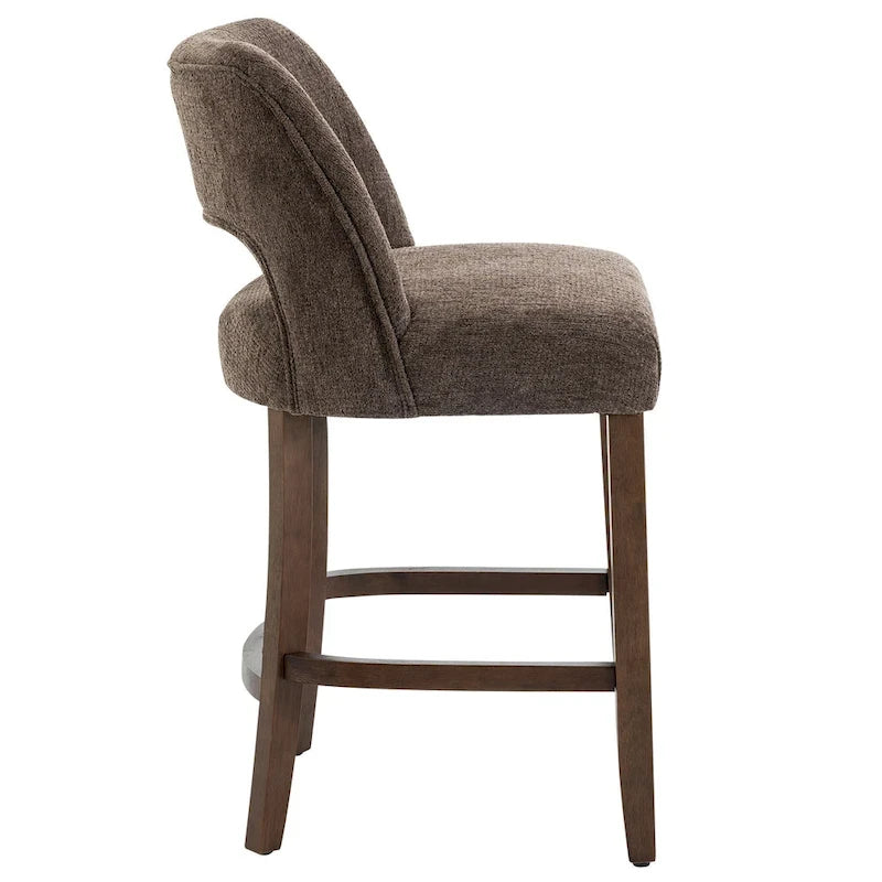 Ensemble de 2 tabourets de bar en bois avec repose-pieds-13