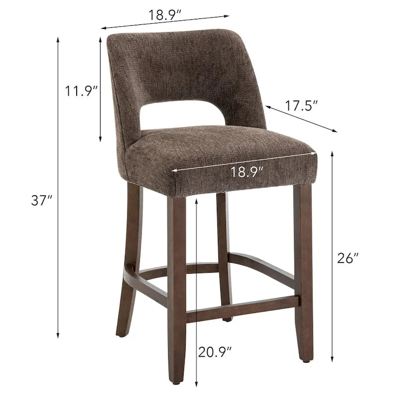 Ensemble de 2 tabourets de bar en bois avec repose-pieds-16