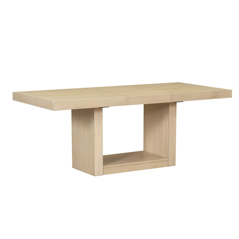 Ensemble de salle à manger contemporain 6 pièces avec table à pied central et 4 chaises-10