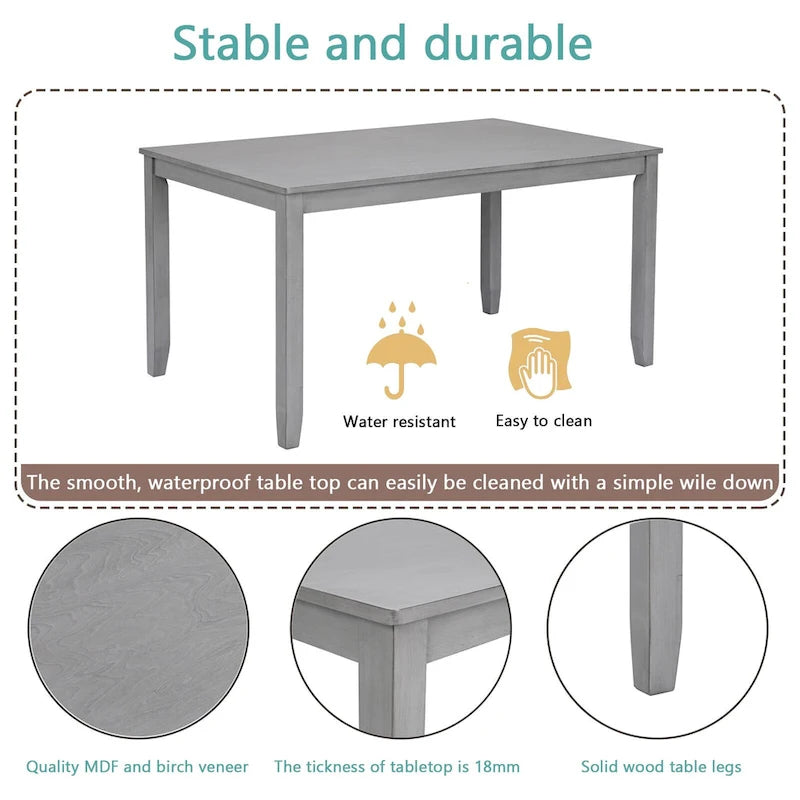 Ensemble de salle à manger moderne 5 pièces avec table rectangulaire haute et 4 chaises rembourrées-6