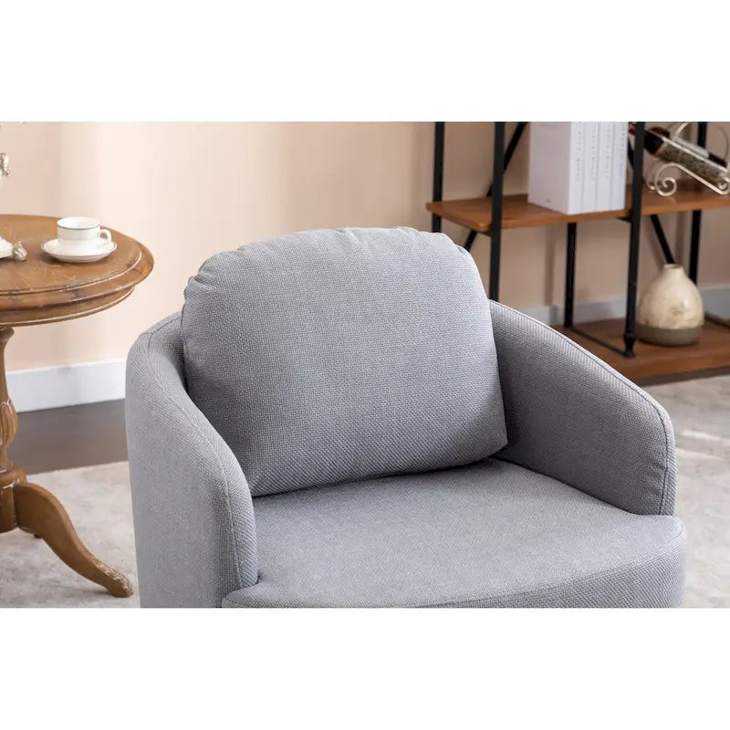 Fauteuil pivotant moderne bleu clair 30,3 cm, capitonné, avec base ronde en bois massif marron-19