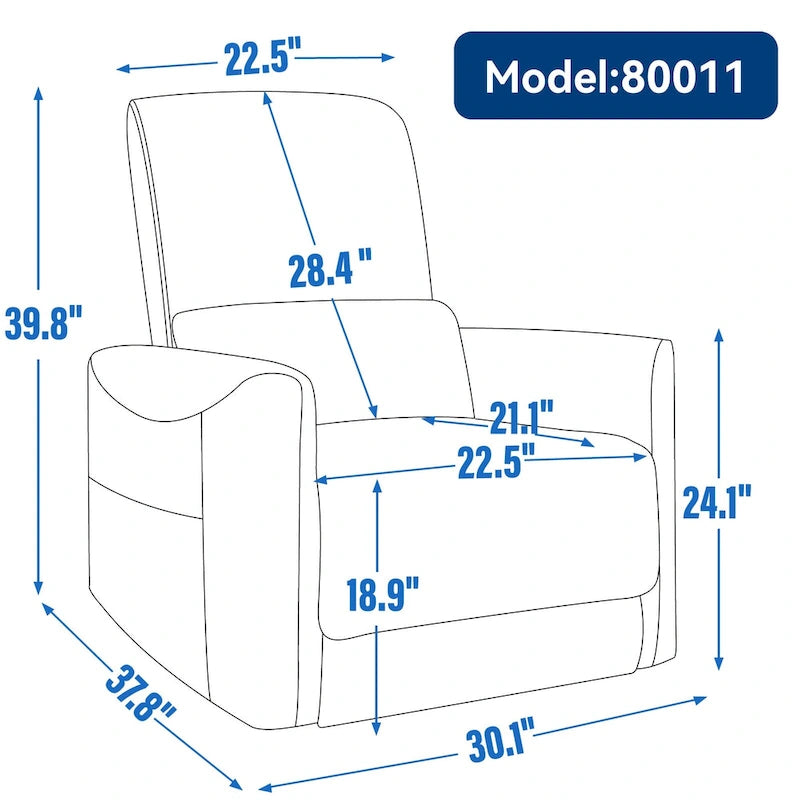 Fauteuil inclinable électrique ergonomique marron avec fonction pivotante, bascule et ports USB-21