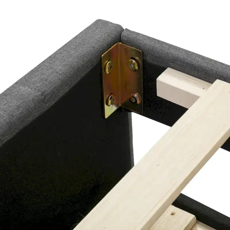 Cadre de lit plateforme en lin, taille simple, avec lit gigogne et 3 tiroirs-26