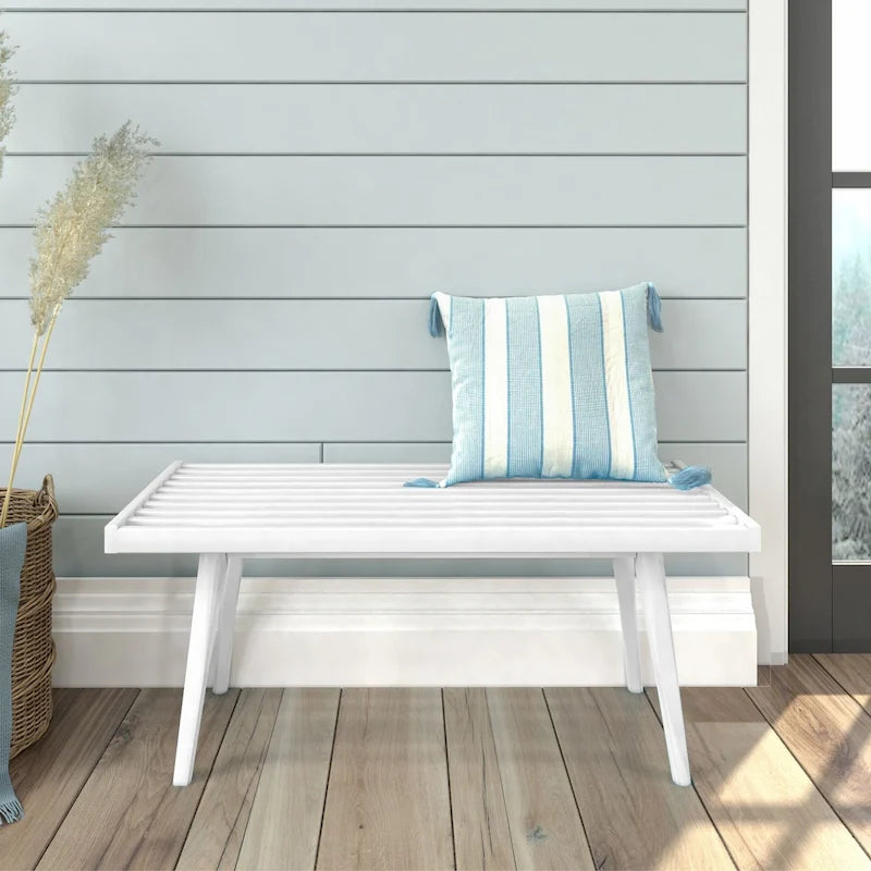 Banc d'entrée simple en bois de style Mid-Century, Plank and Beam - 41,3 cm L x 16,5 cm l x 17,5 cm H-38