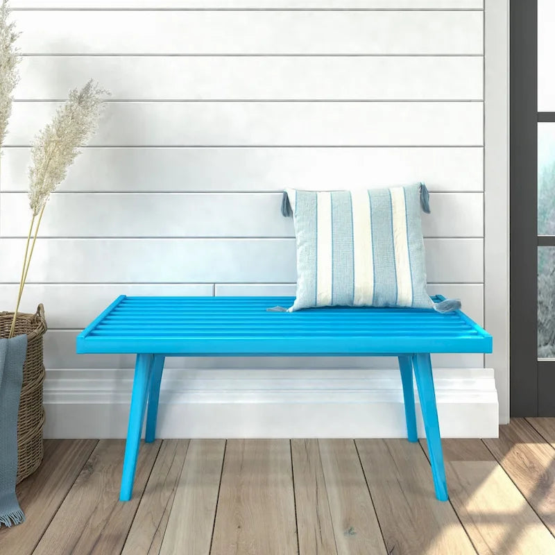 Banc d'entrée simple en bois de style Mid-Century, Plank and Beam - 41,3 cm L x 16,5 cm l x 17,5 cm H-4
