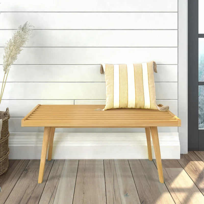 Banc d'entrée simple en bois de style Mid-Century, Plank and Beam - 41,3 cm L x 16,5 cm l x 17,5 cm H-26