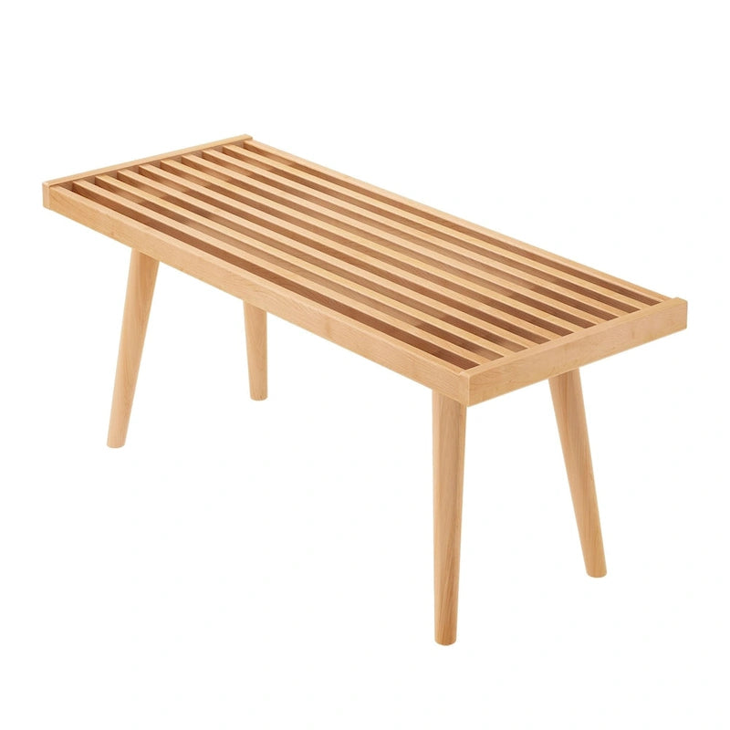 Banc d'entrée simple en bois de style Mid-Century, Plank and Beam - 41,3 cm L x 16,5 cm l x 17,5 cm H-28