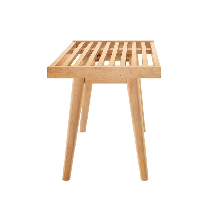 Banc d'entrée simple en bois de style Mid-Century, Plank and Beam - 41,3 cm L x 16,5 cm l x 17,5 cm H-30