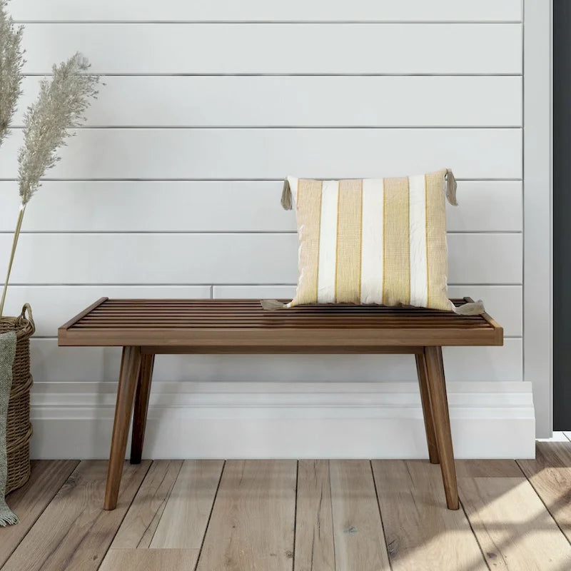 Banc d'entrée simple en bois de style Mid-Century, Plank and Beam - 41,3 cm L x 16,5 cm l x 17,5 cm H-33