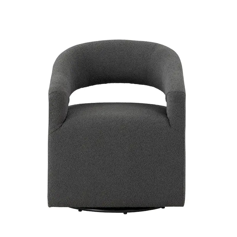 Fauteuil pivotant Celeste Modern Boucle Round Barrel, dossier ouvert et accoudoirs incurvés, par Furniture of America-10