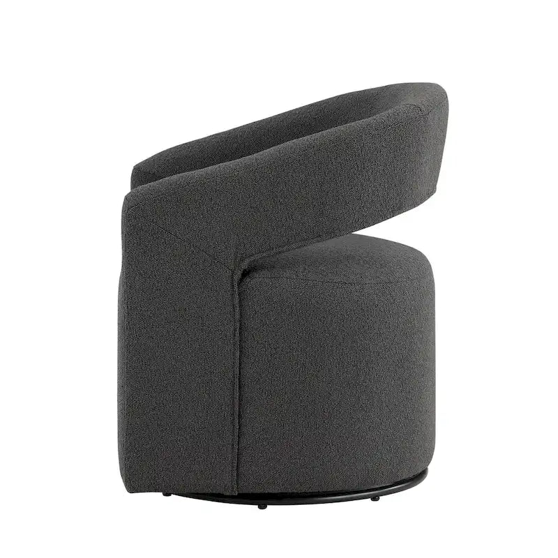 Fauteuil pivotant Celeste Modern Boucle Round Barrel, dossier ouvert et accoudoirs incurvés, par Furniture of America-12