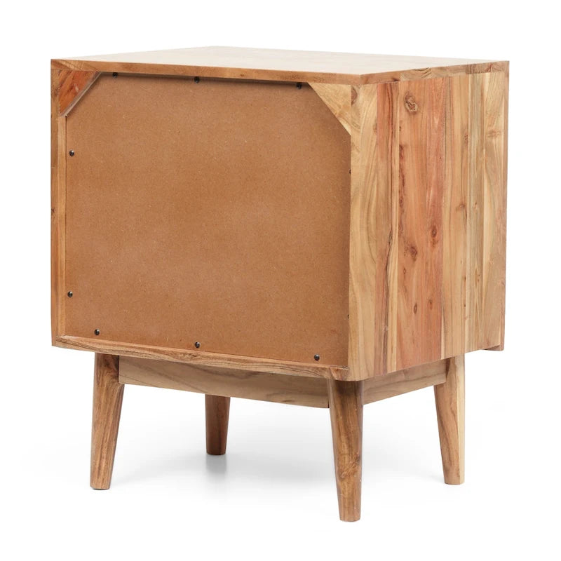Table de chevet bohème en bois d'acacia Eakins, fabriquée à la main par Christopher Knight Home-3
