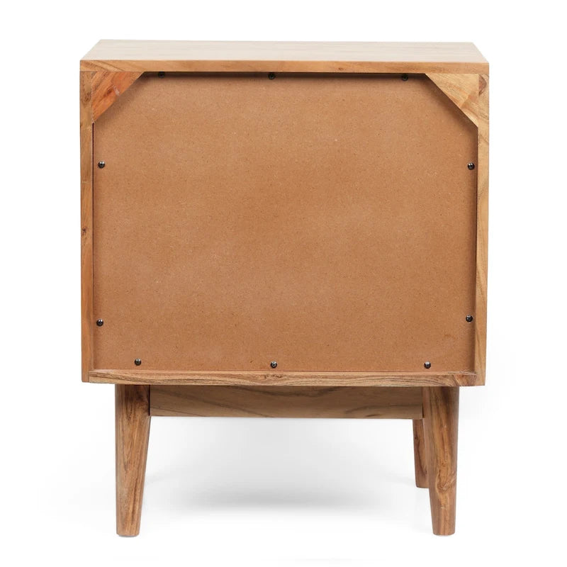 Table de chevet bohème en bois d'acacia Eakins, fabriquée à la main par Christopher Knight Home-5