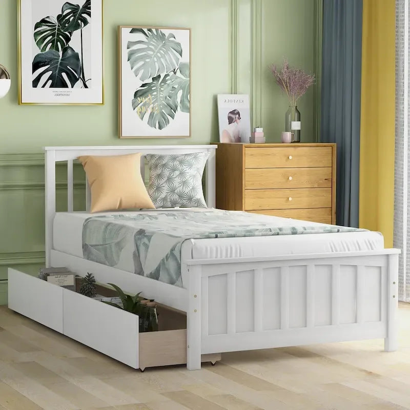 Lit plateforme simple avec deux tiroirs-27
