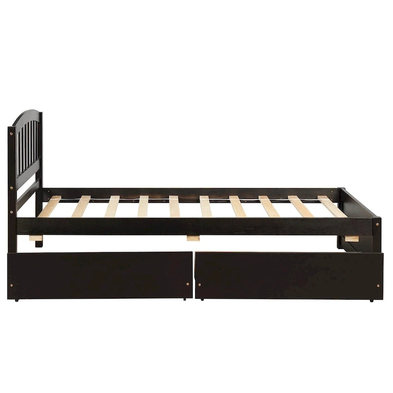 Lit plateforme simple avec deux tiroirs-5