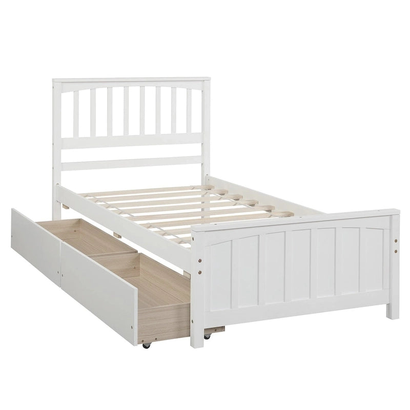 Lit plateforme simple avec deux tiroirs-11
