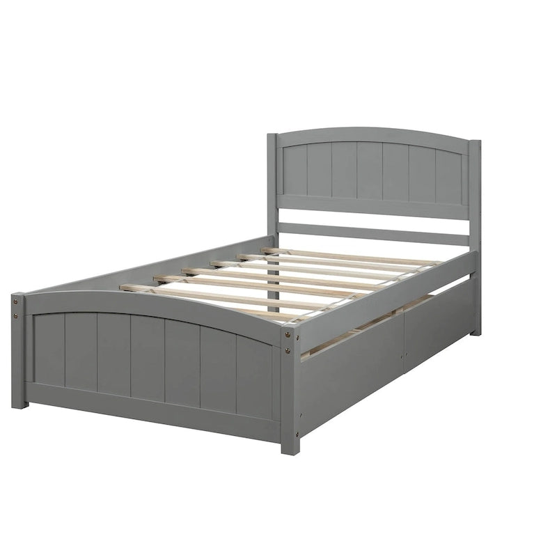 Lit plateforme simple avec deux tiroirs-20
