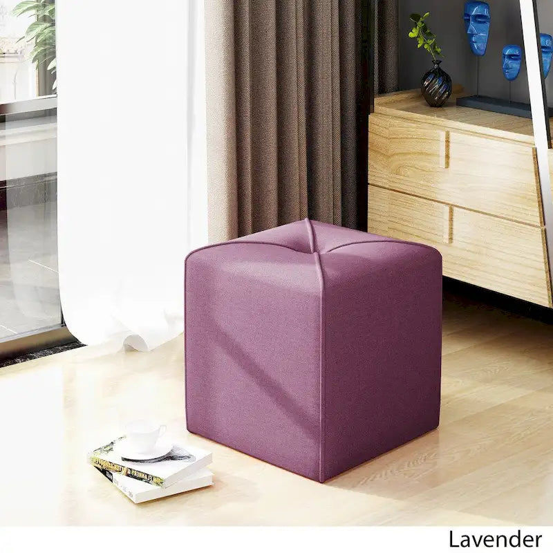 Pouf carré en tissu Kenyon de Christopher Knight Home-3