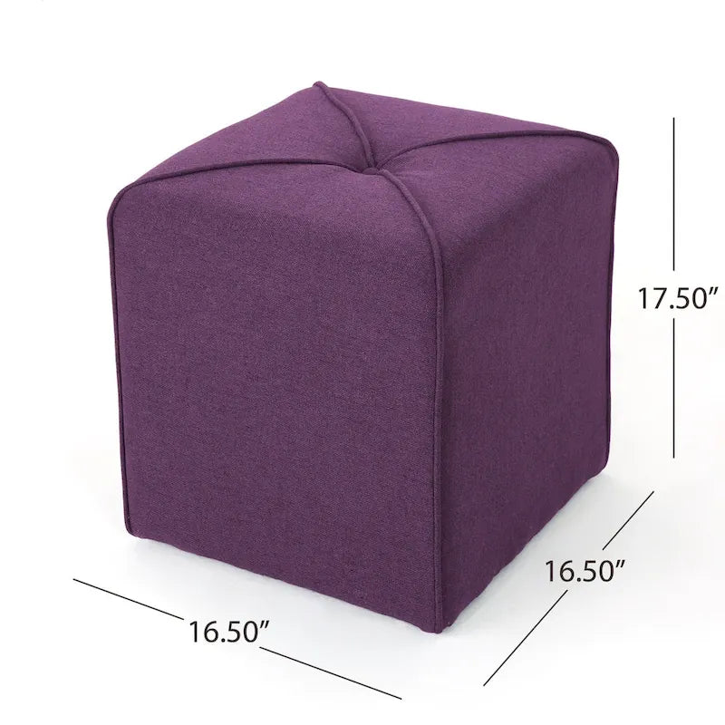 Pouf carré en tissu Kenyon de Christopher Knight Home-16