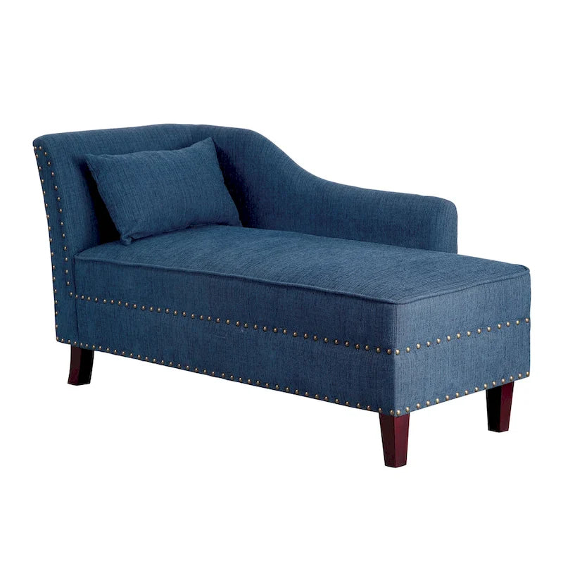 Chaise longue Sing Transitional en tissu avec garniture cloutée, par Furniture of America-4