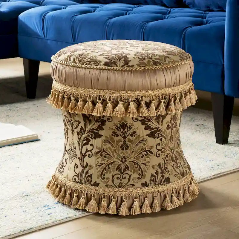 Tabouret de coiffeuse décoratif Leona, pouf-7
