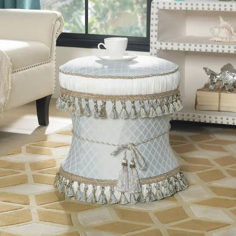 Tabouret de coiffeuse décoratif Leona, pouf-9