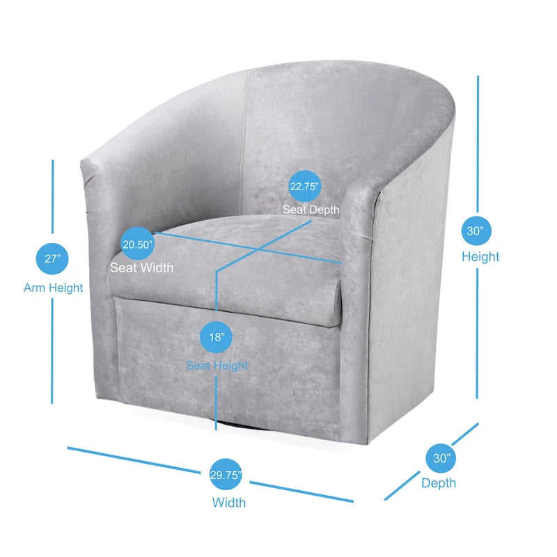 Fauteuil pivotant Ellery en microfibre moderne de Greyson Living-8