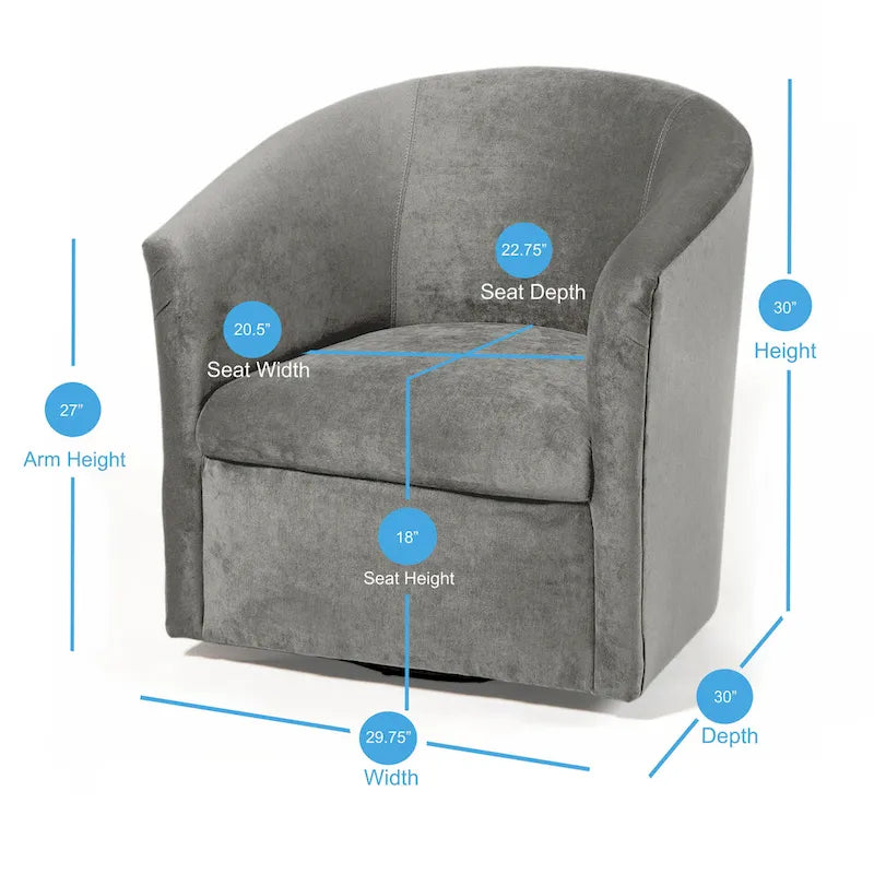 Fauteuil pivotant Ellery en microfibre moderne de Greyson Living-12