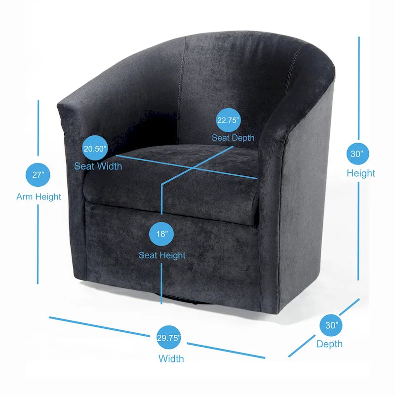 Fauteuil pivotant Ellery en microfibre moderne de Greyson Living-16