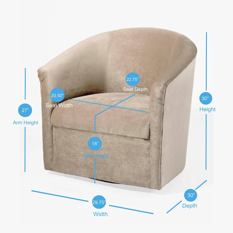 Fauteuil pivotant Ellery en microfibre moderne de Greyson Living-20