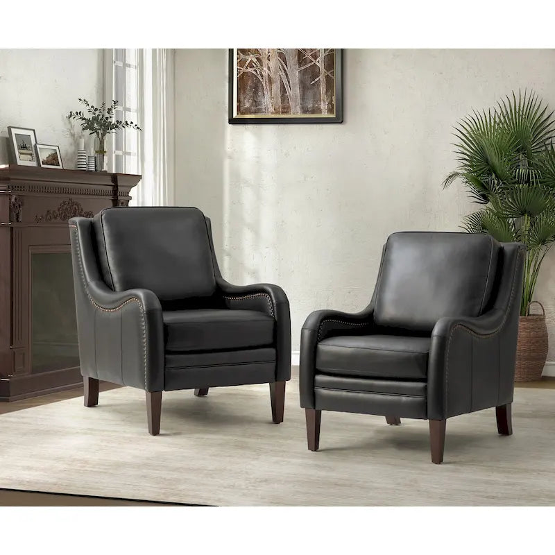 Ensemble de 2 fauteuils confortables Pascual pour salon avec pieds en bois massif-38