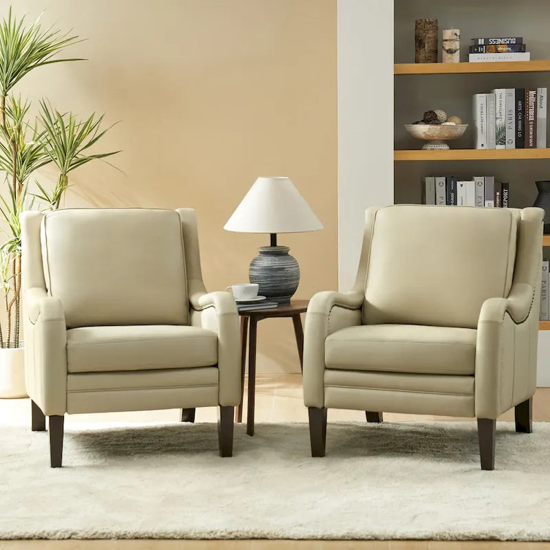 Ensemble de 2 fauteuils confortables Pascual pour salon avec pieds en bois massif-40
