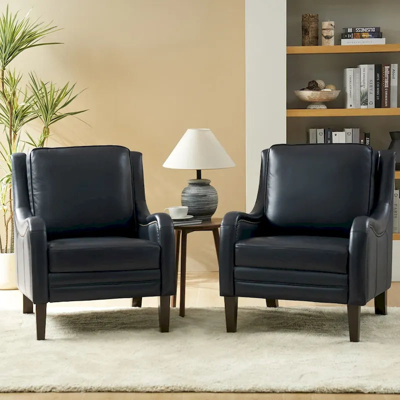 Ensemble de 2 fauteuils confortables Pascual pour salon avec pieds en bois massif-41