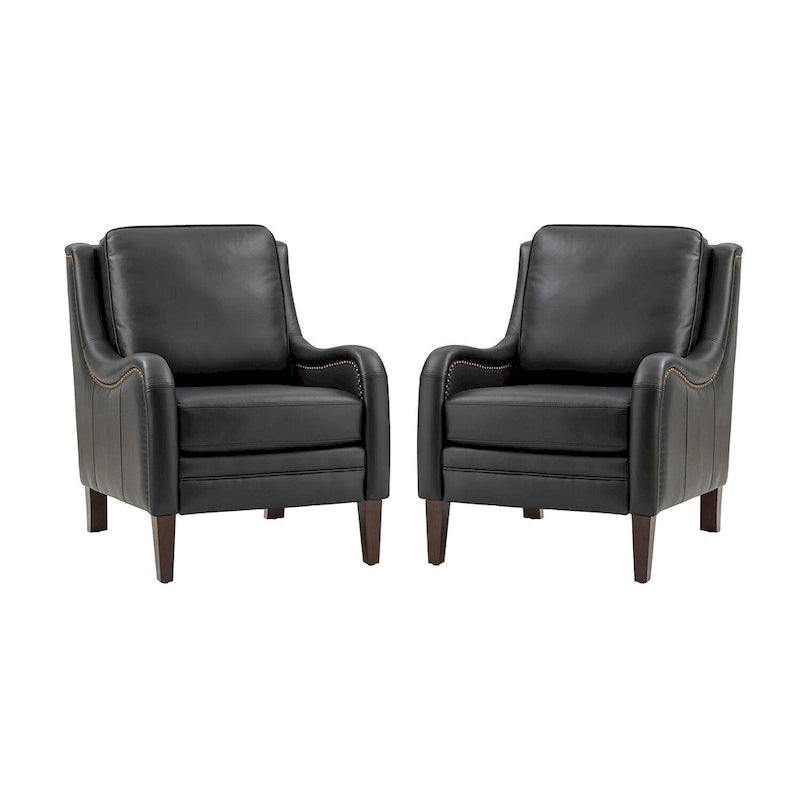 Ensemble de 2 fauteuils confortables Pascual pour salon avec pieds en bois massif-2