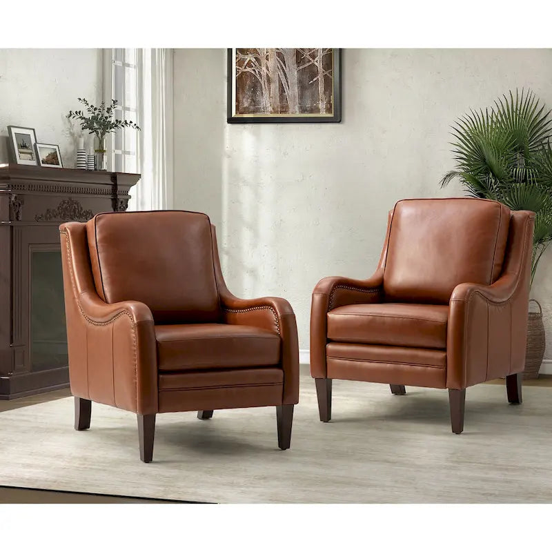 Ensemble de 2 fauteuils confortables Pascual pour salon avec pieds en bois massif-16