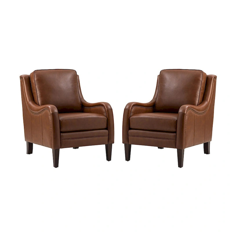 Ensemble de 2 fauteuils confortables Pascual pour salon avec pieds en bois massif-17