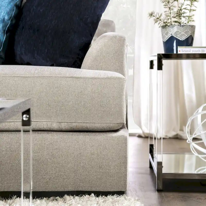 Canapé d'angle en chenille de style transitionnel Ilka, en forme de L, avec accoudoirs évasés, par Furniture of America-11