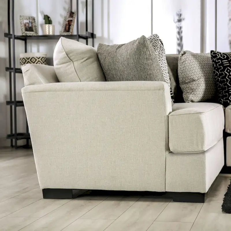 Canapé d'angle en chenille de style transitionnel Ilka, en forme de L, avec accoudoirs évasés, par Furniture of America-18