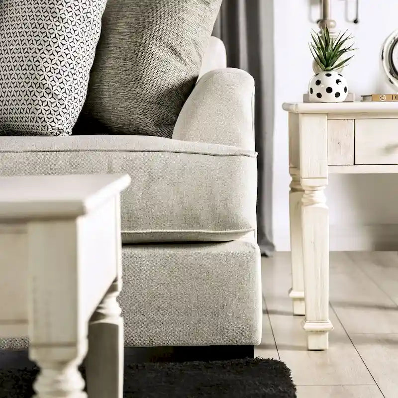 Canapé d'angle en chenille de style transitionnel Ilka, en forme de L, avec accoudoirs évasés, par Furniture of America-19