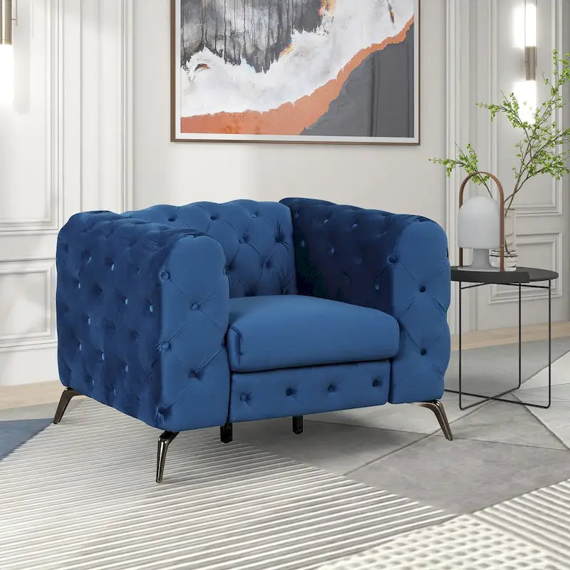 Ensembles de canapés 3 pièces en velours (canapé 3 places/causeuse et fauteuil individuel)-4